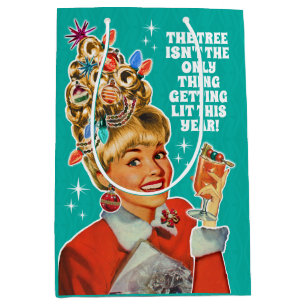 Funny Get Lit Girl Christmas Gift Bag - Medium bag
