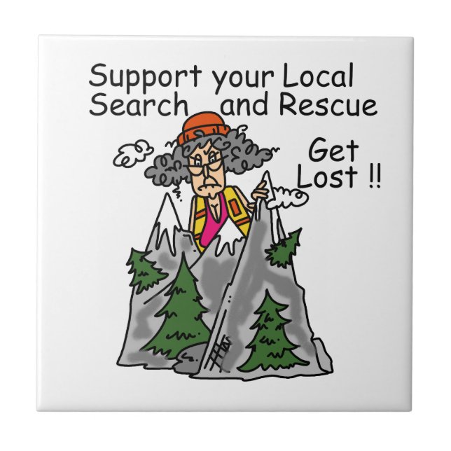 Funny Get Lost Ceramic Tile (Front)