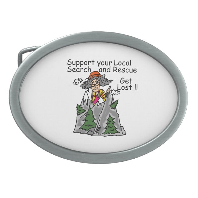 Funny Get Lost Oval Belt Buckle (Front)