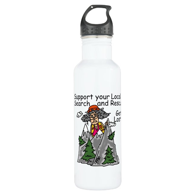 Funny Get Lost Stainless Steel Water Bottle (Front)