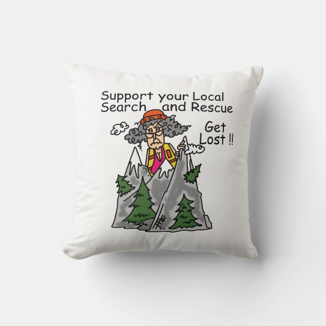 Funny Get Lost Throw Pillow (Front)