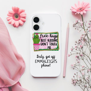 Funny Get Off My Phone Cactus Sublimation iPhone 16 Case