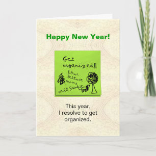 Funny Get Organized Resolution New Years Card