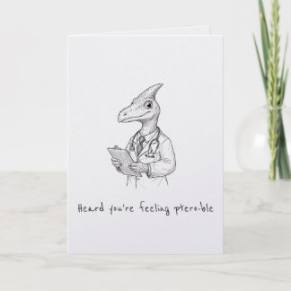 Funny Get Well Card Dinosaur Pun Humor