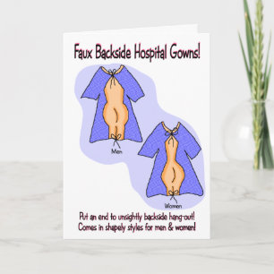 Funny Get Well Card: Hospital Gown Humor Card
