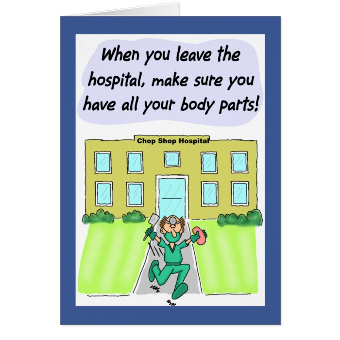 Funny Get Well Card  Missing Body Parts