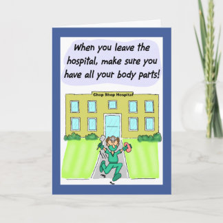 Funny Get Well Card: Missing Body Parts Card