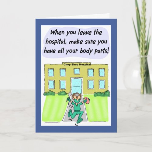 Funny Get Well Card  Missing Body Parts Card
