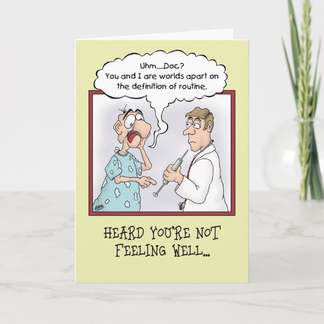 Funny Get Well Cards: Routine Shot Card (Front)