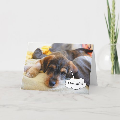 Funny Get Well for Sick Pet Kid Puppy or Dog Lover Card