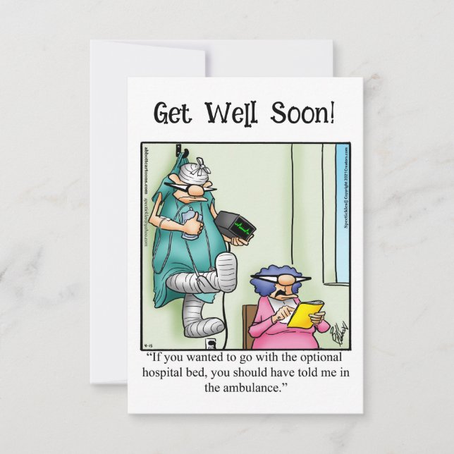 Funny Get Well Humor Greeting Card  (Front)