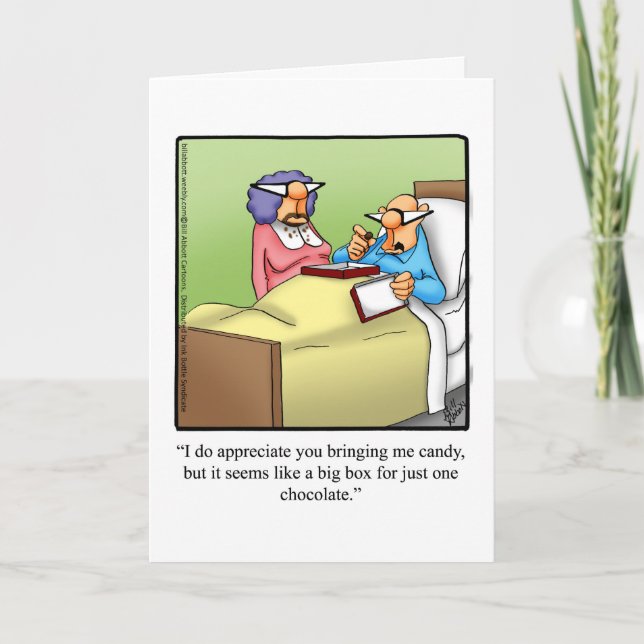 Funny Get Well Humor Greeting Card (Front)