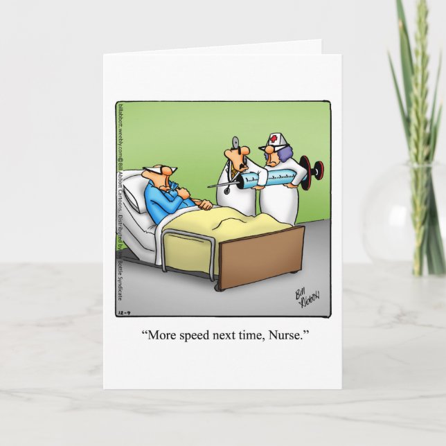 Funny Get Well Humor Greeting Card (Front)