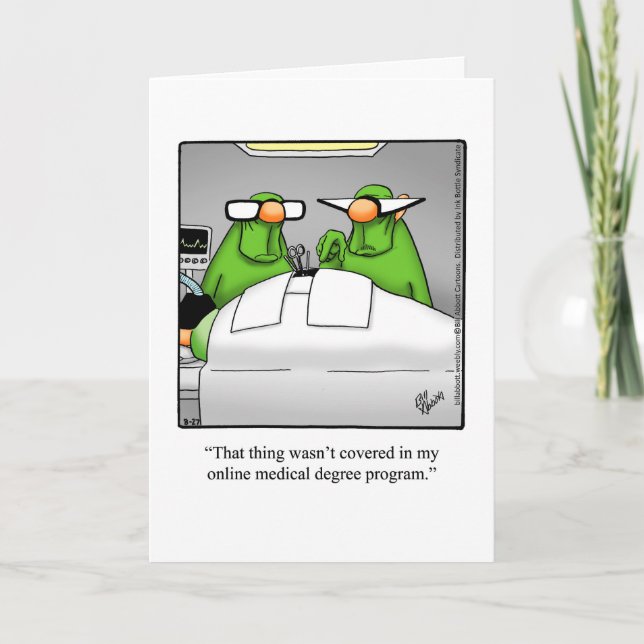 Funny Get Well Humor Greeting Card (Front)