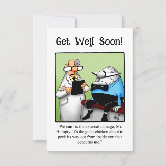 Funny Get Well Humor Greeting Card  (Front)