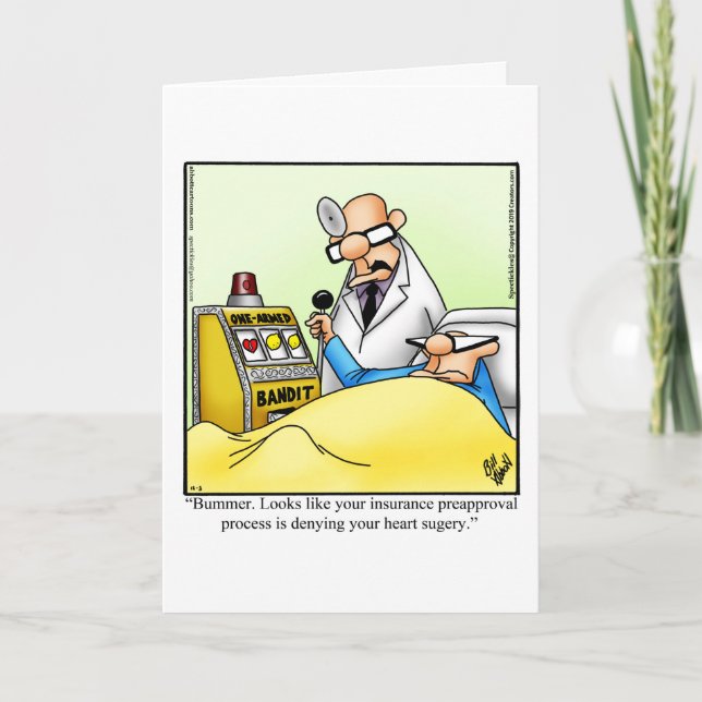 Funny Get Well Humor Greeting Card (Front)