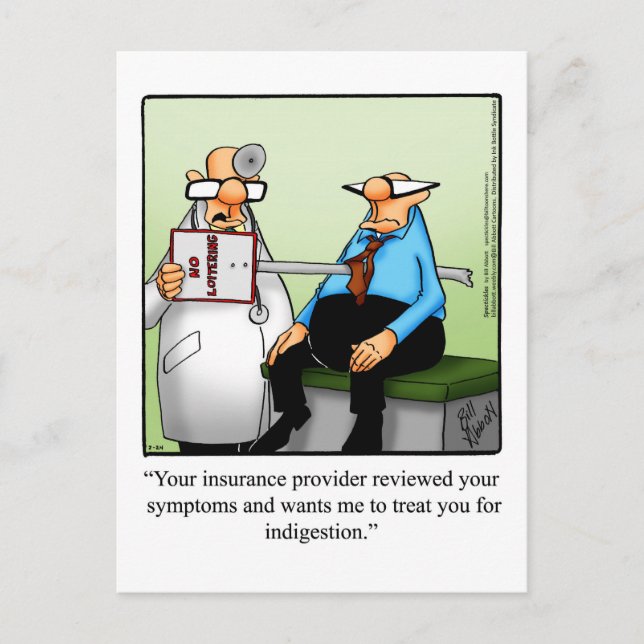 Funny Get Well Humor Postcard  (Front)