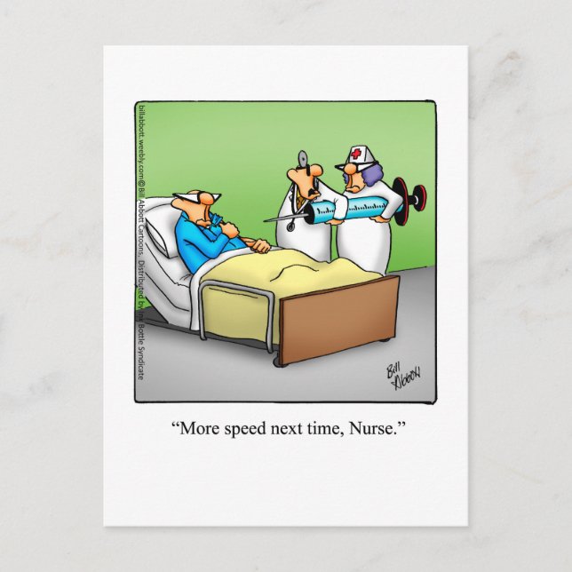 Funny Get Well Humor Postcard (Front)