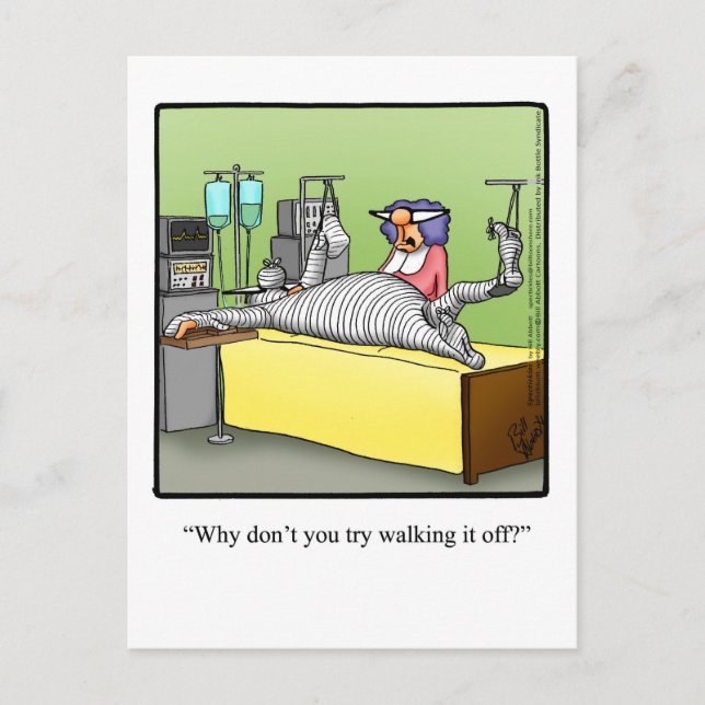 Funny Get Well Humor Postcard  (Front)