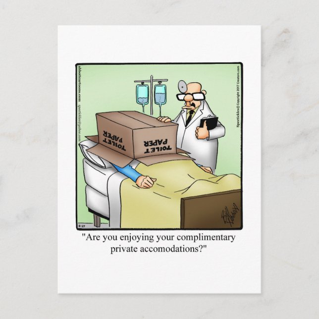 Funny Get Well Humor Postcard (Front)