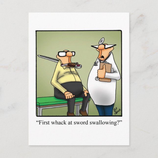Funny Get Well Humor Postcard (Front)