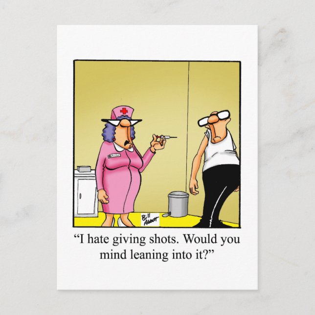 Funny Get Well Humor Postcard (Front)