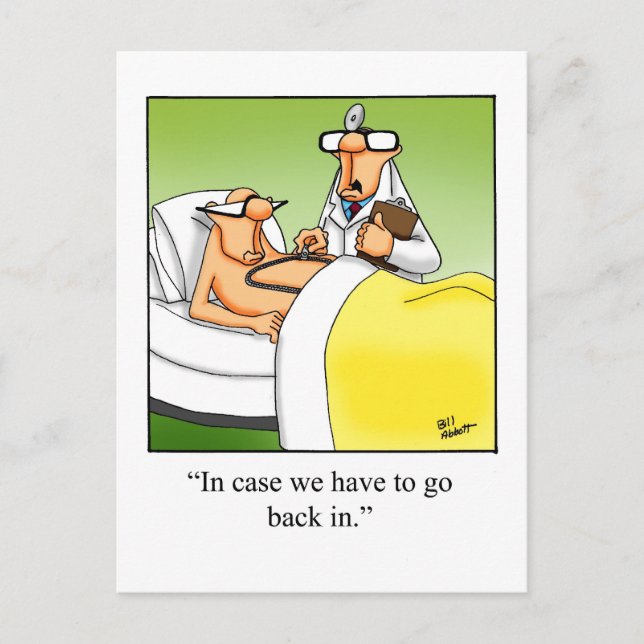 Funny Get Well Humor Postcard (Front)