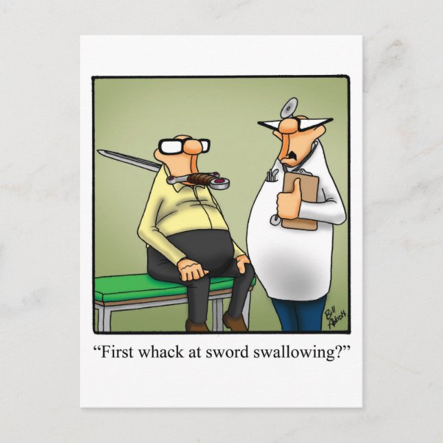 Funny Get Well Humor Postcard (Front)