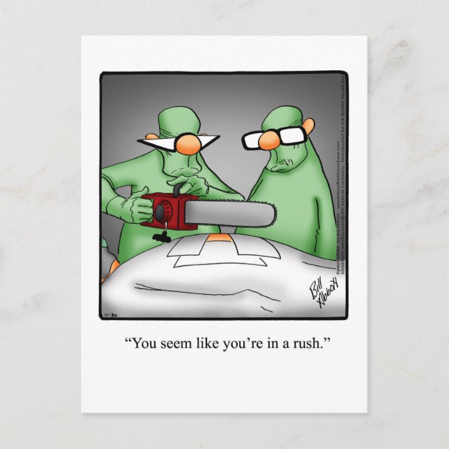 Funny Get Well Humor Postcard  (Front)