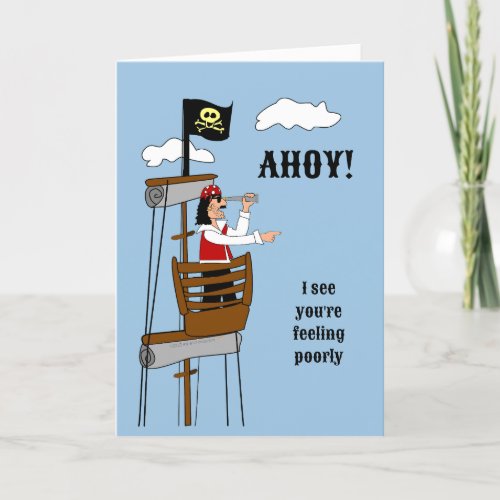 Funny Get Well Pirate for Boss Coworker Colleague  Card