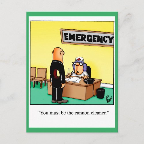 Funny Get Well Postcard Cannon Cleaner