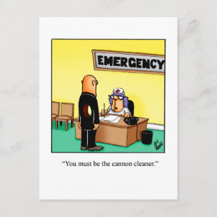 Funny Get Well Postcard "Cannon Cleaner"