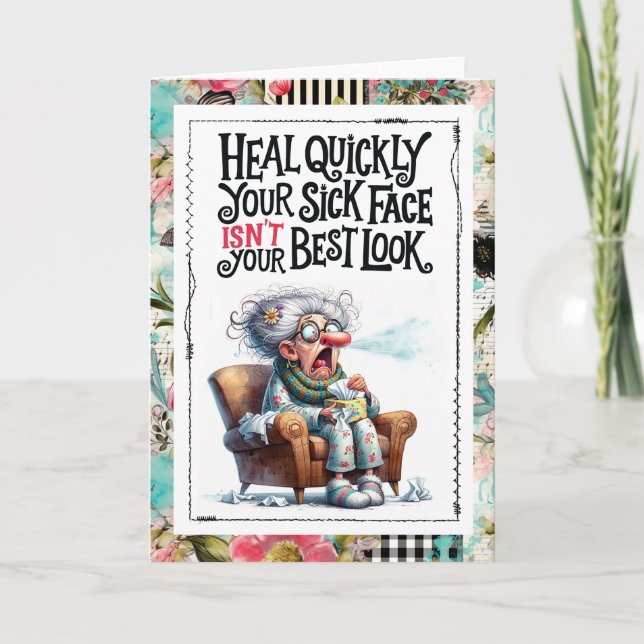 Funny Get Well Sick Humor Best Medicine Card (Front)