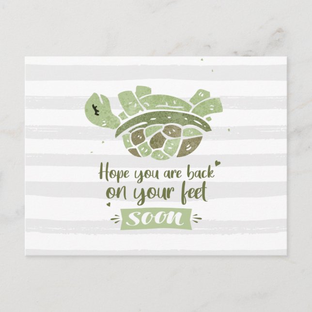 Funny Get Well Soon Hope You're Back On Feet Postcard (Front)