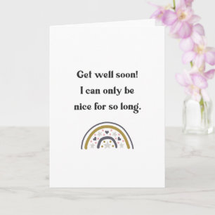 Funny Get Well Soon Humorous Card