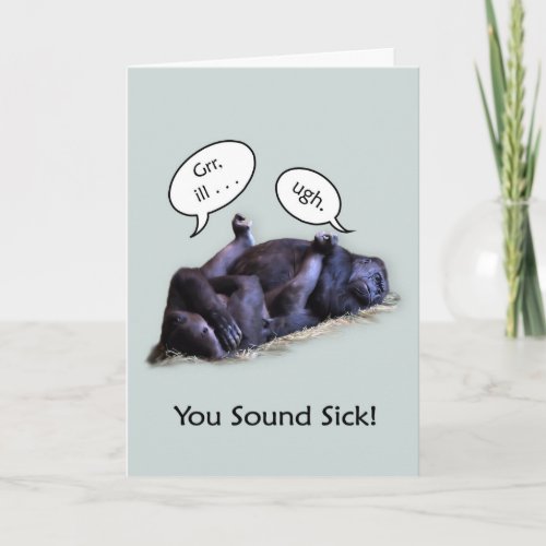 Funny Get Well Soon Sleeping Sick Gorillas Card