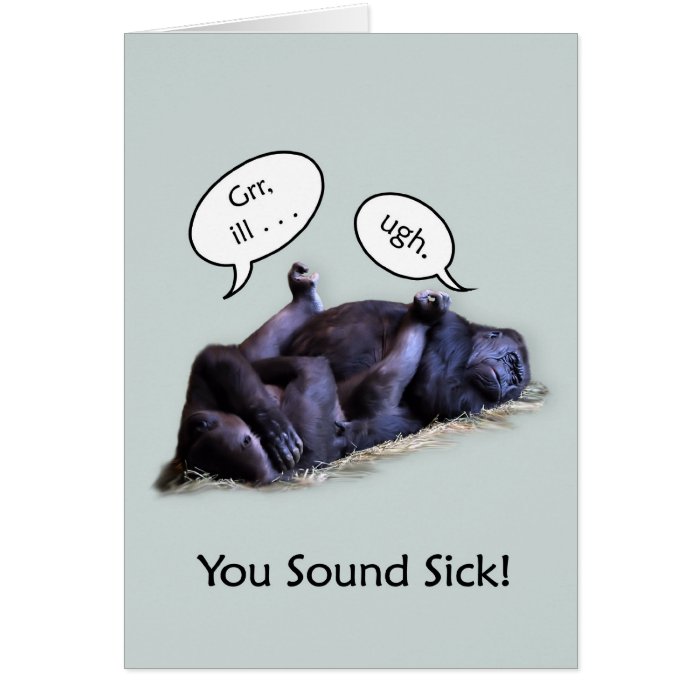 Funny Get Well Soon, Sleeping Sick Gorillas Greeting Cards