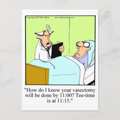 Funny Get Well Vasectomy Postcard