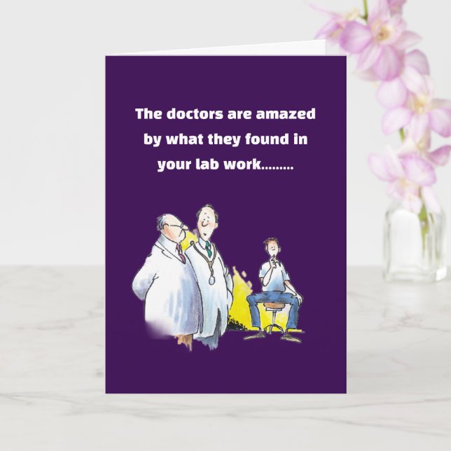 Funny get well wish beer drinker card (Orchid)