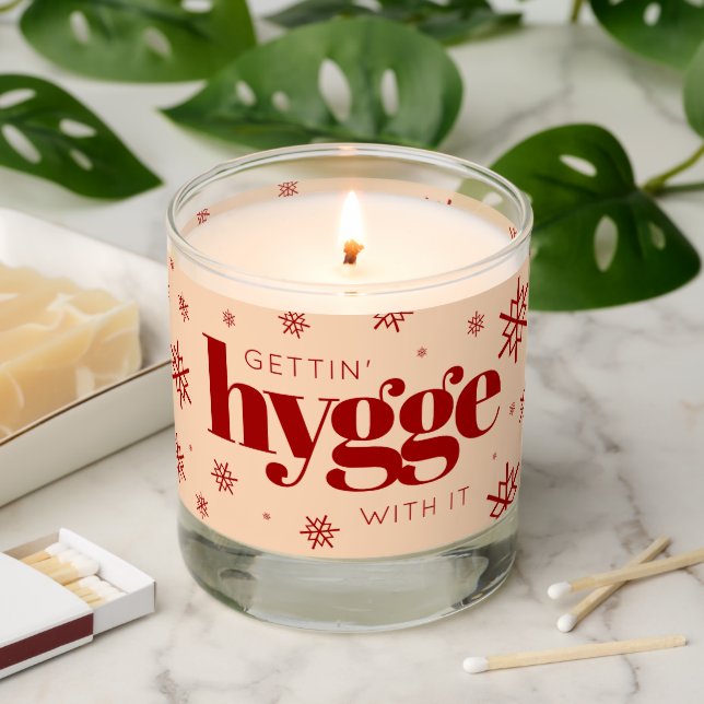 Funny Getting Hygge with It Christmas Snowflakes Scented Candle (Lit)