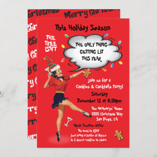 Funny Getting Lit Cookies and Cocktails Party Invitation