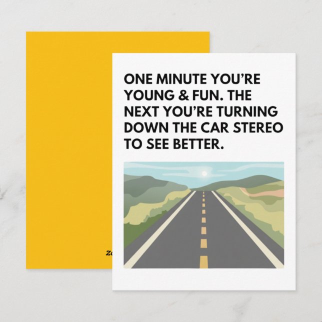 Funny Getting Old Birthday Card Turn Stereo Down (Front/Back)