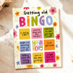 Funny Getting Old Humor Woman Illustrated Birthday Postcard<br><div class="desc">A funny,  colorful illustrated postcard. Check my shop for more!</div>