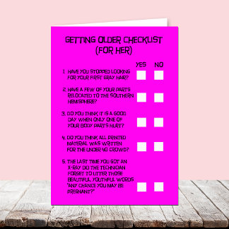 Funny Getting Older Birthday Card for Her