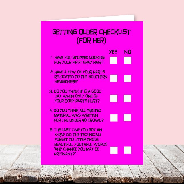 Funny Getting Older Birthday Card for Her (Creator Uploaded)