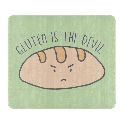 Funny GF Gluten is the Devil Light Green Cutting Board