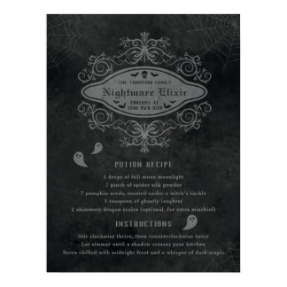 Funny Ghost And Nightmare Recipe Playful Halloween Poster