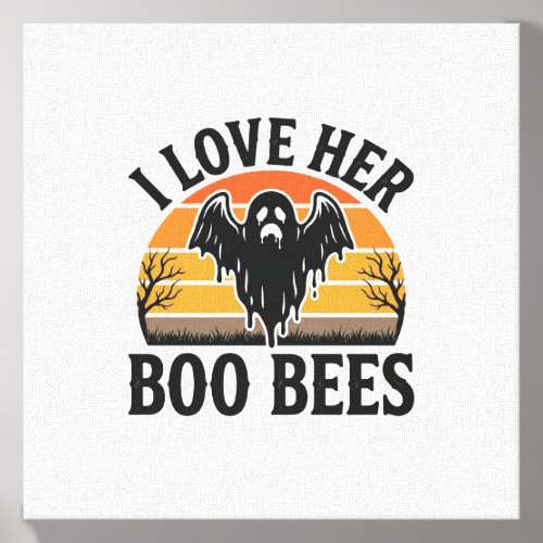 Funny Ghost Bee Pun Vintage Halloween T-Shirt Desi Canvas Photo Tile