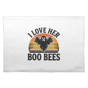 Funny Ghost Bee Pun Vintage Halloween T-Shirt Desi Cloth Placemat