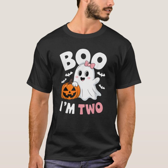 Funny Ghost Boo I m Two Years 2nd Birthday Toddler T-Shirt (Front)